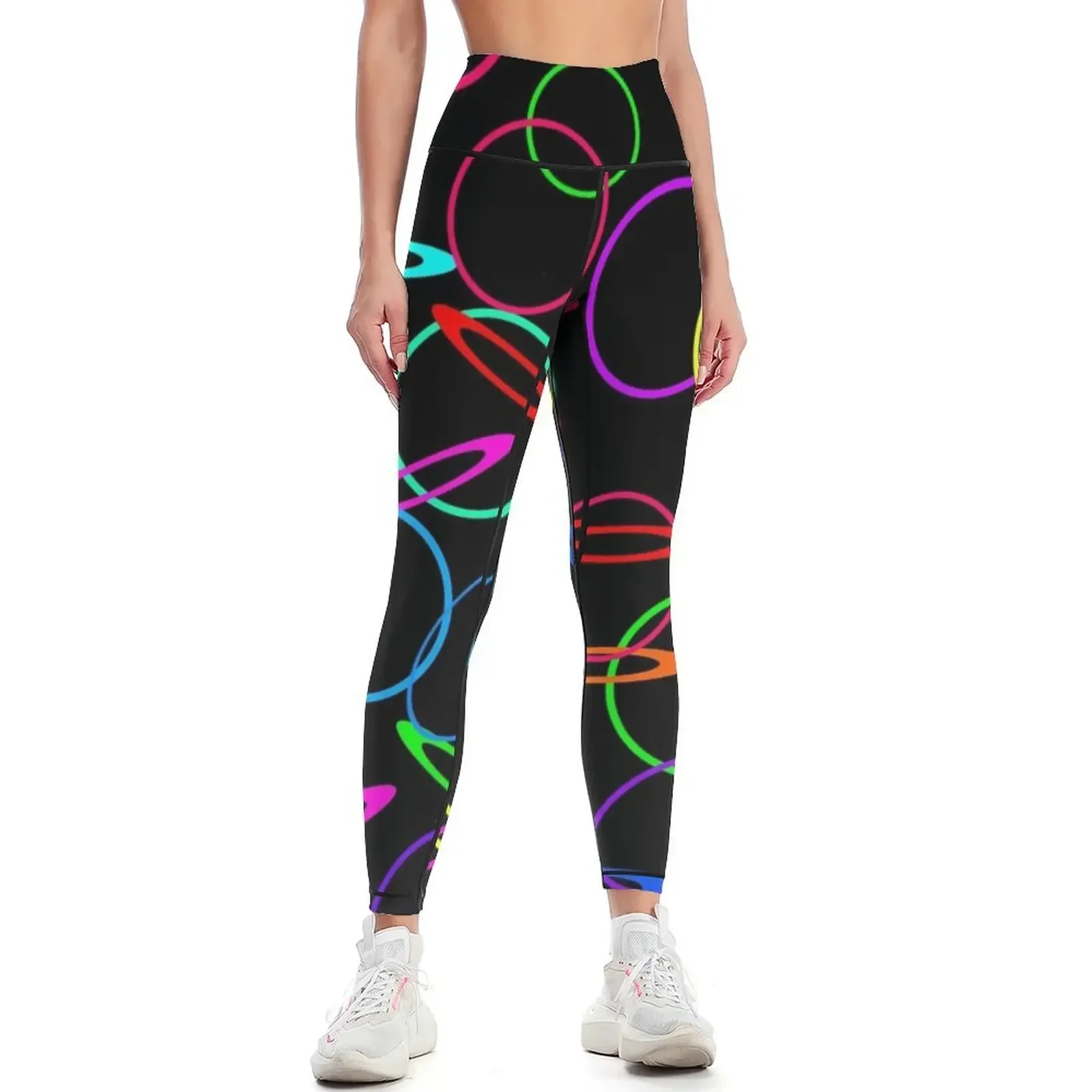 

Neon Circles Leggings Sweatpants legging pants raises butt gym's sportswear push up fitness Womens Leggings