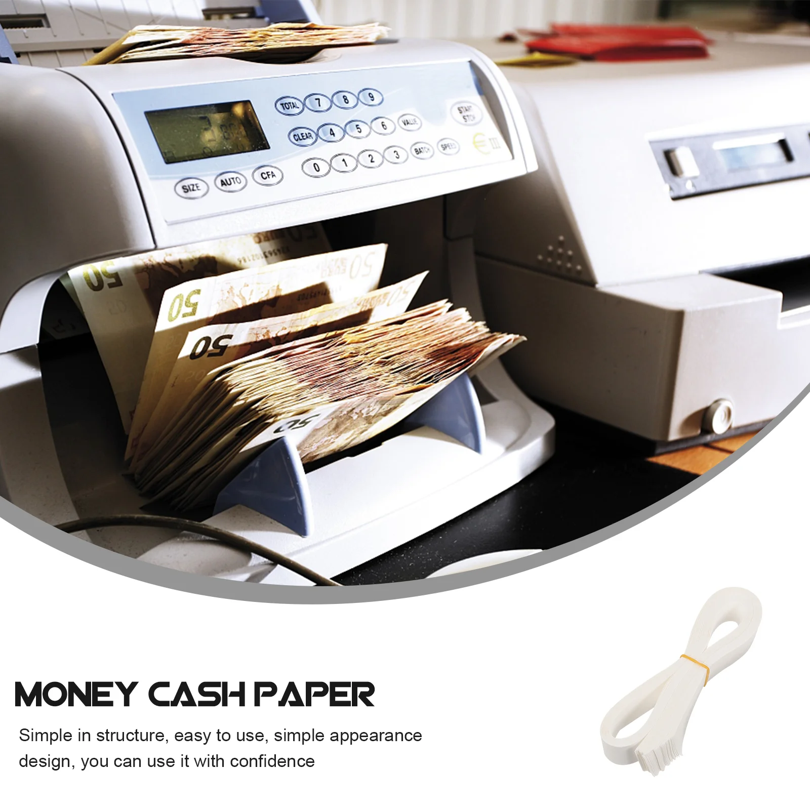 200 Pcs Money Cash Bands Banknote Paper Strap Office Double Sided Tape Heavy Duty