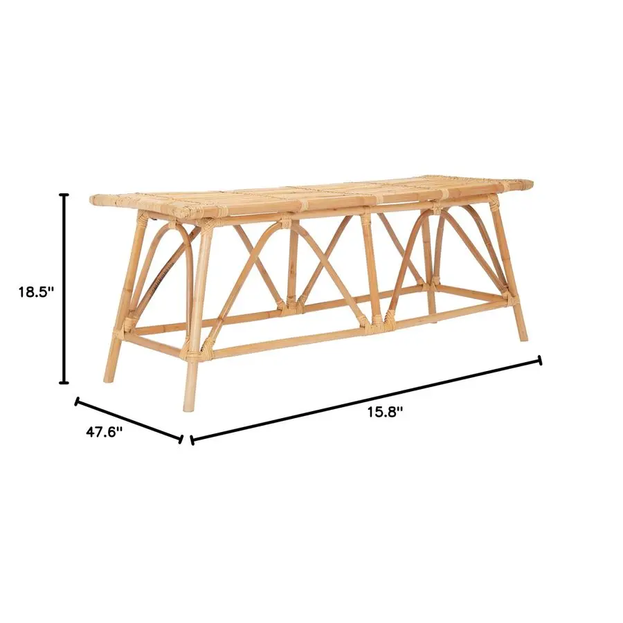 Home Collection Montgomery Natural Rattan 15 w. x 47 d. x 18 h. Coffee Table