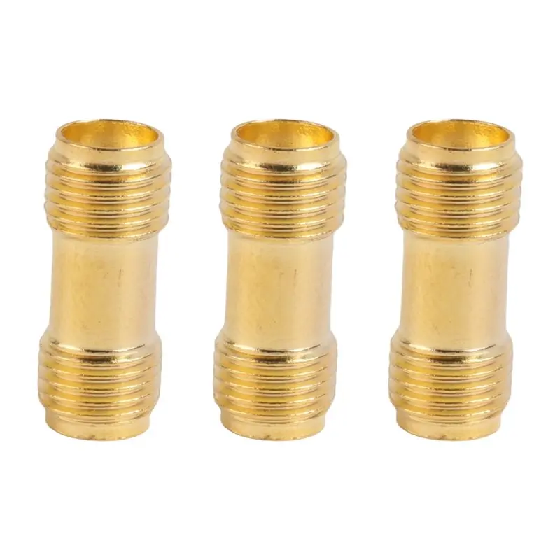Fits for 3x Gold Connector SMA Female to SMA Female For Two Way Radio SMA-F to SMA-F Antenna Adapter