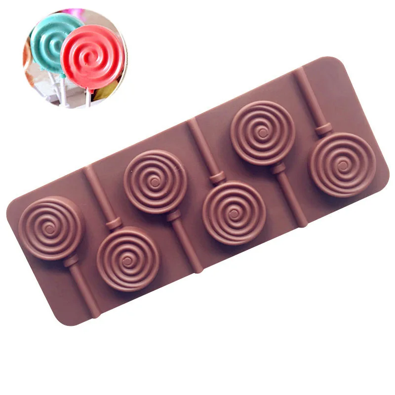 Reusable Round Silicone Lollipop Mold Cute Flower Jelly Candy Chocolate Soap Bakeware Mould Variety Shapes Cake Decorating Tools