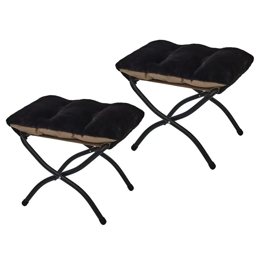 

15H Folding Ottoman, Set of 2, Foldable Footrest Stool, Small Foot Stool for Couch, Collapsible Foot Rest Ottoman for Sofa, Acc