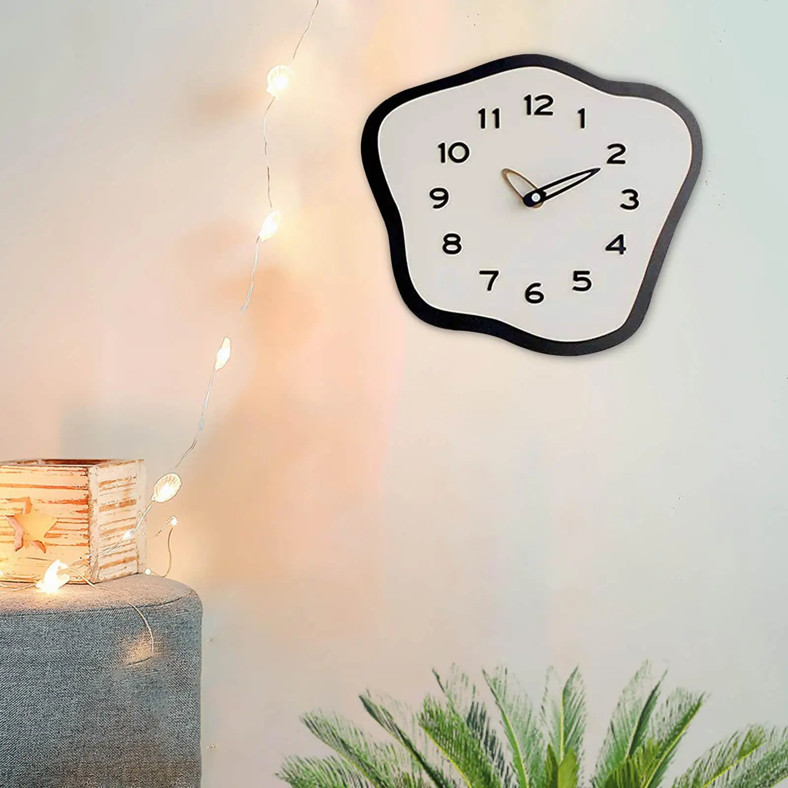 Wall Clock Large Arabic Numerals Hanging Clock for Kitchen Bedroom Classroom Non Swinging