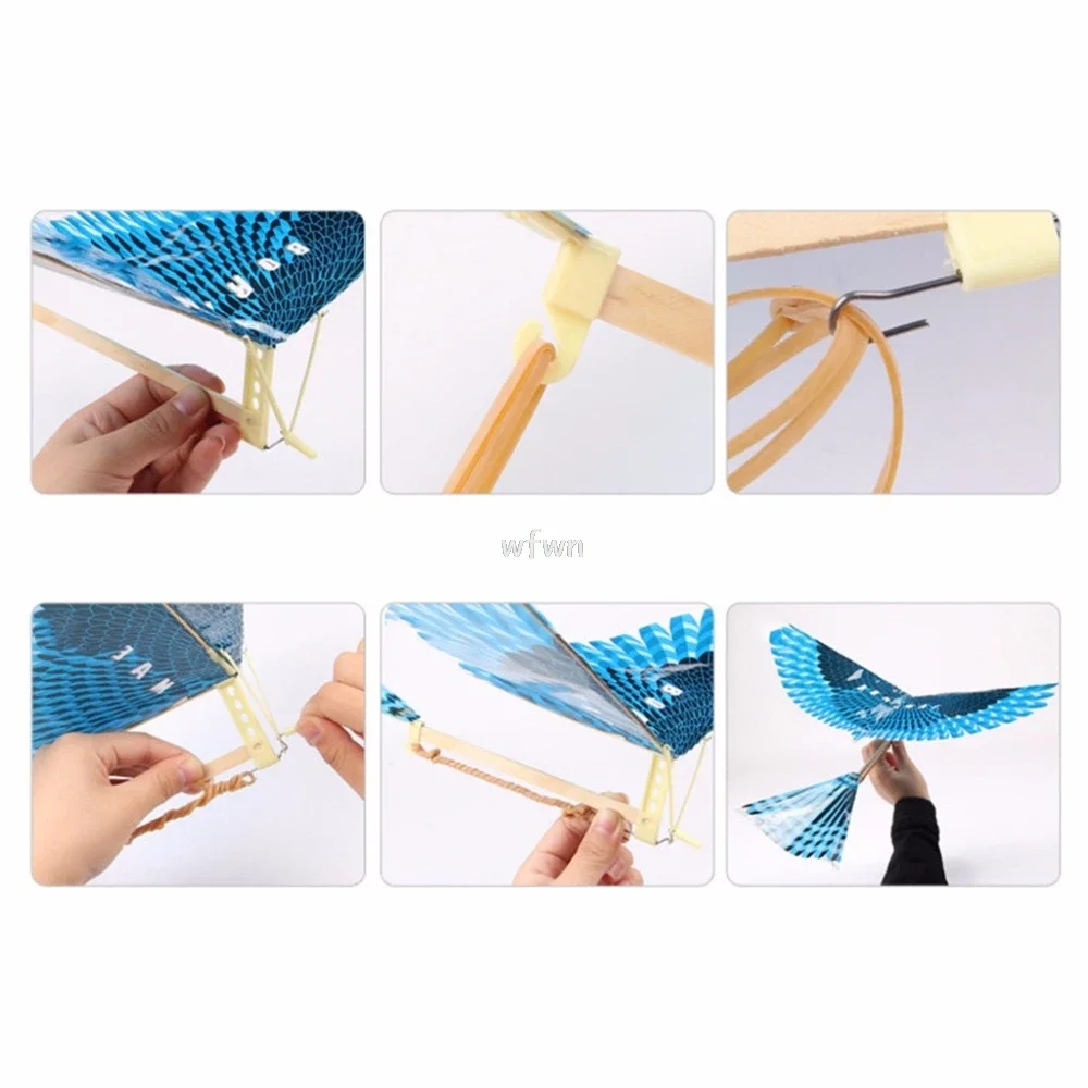 10Pcs Elastic Rubber Band Powered Flying Birds Kite Funny Kids Toy Gift Outdoor Exquisite and Eco-Friendly