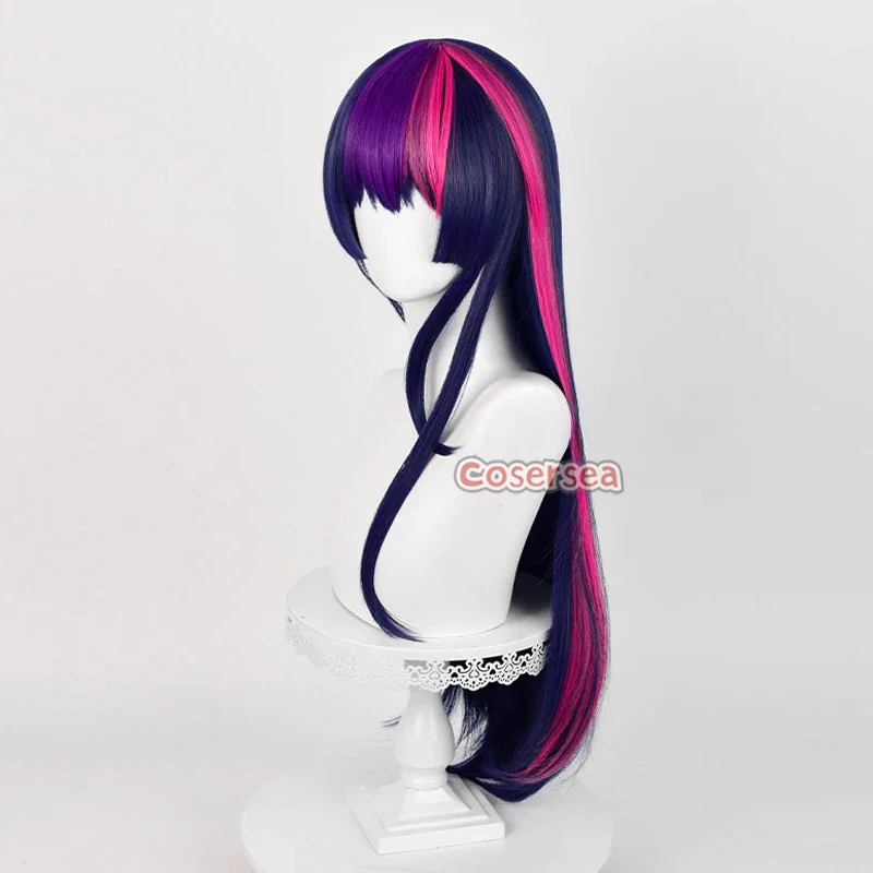 Cosersea Twilight Sparkle Cosplay Wigs Twilight Sparkle 75cm Long Straight Purple Mixed Red Wig Synthetic Hair Heat Resistant