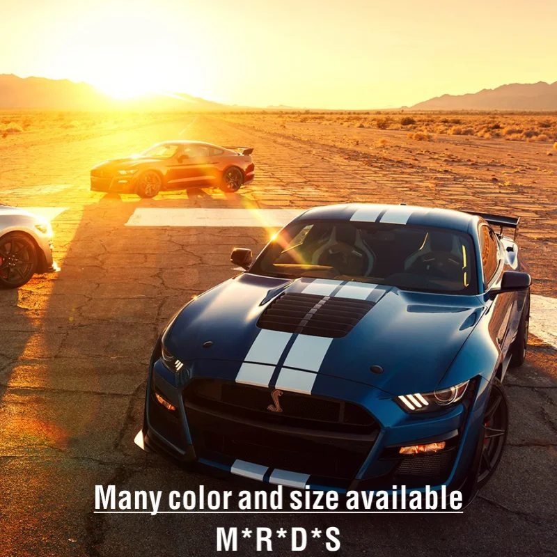 

Car Hood Engine Cover Roof Trunk Tail Body Decal Heritage Edition Side Stripe Sticker For Ford Mustang GT500 GT350R Ecobost