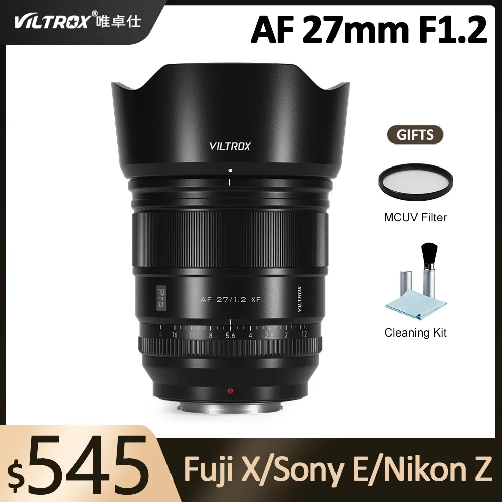 

Viltrox 27mm F1.2 PRO Auto Focus Large Aperture Mirrorless Cameras Lens for Fujifilm XF Sony E FE Nikon Z XT30 II XS10 XS20 XE4