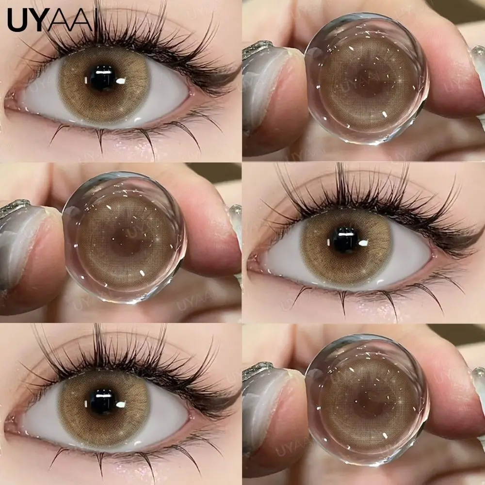 UYAAI 1 Paar hochwertige farbige Schüler für Augen, koreanische Modelinsen, blaue Augenkontakte, natürliche graue farbige Linsen für Damen – Detail 11