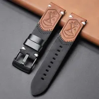 Handmade Genuine Leather Watchband 22mm MTG-B1 Volcano Thunder Brown Padded Strap for Panerai for Omega Soft Men's WomenBracelet