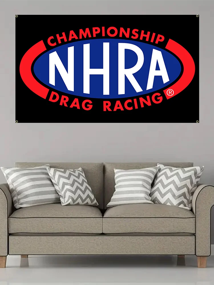 NHRA Championship Drag Racing Flag,Vibrant Red,Perfect for Outdoor, Bedroom, College Dorm & for Man Cave Decor,Racing Decoration