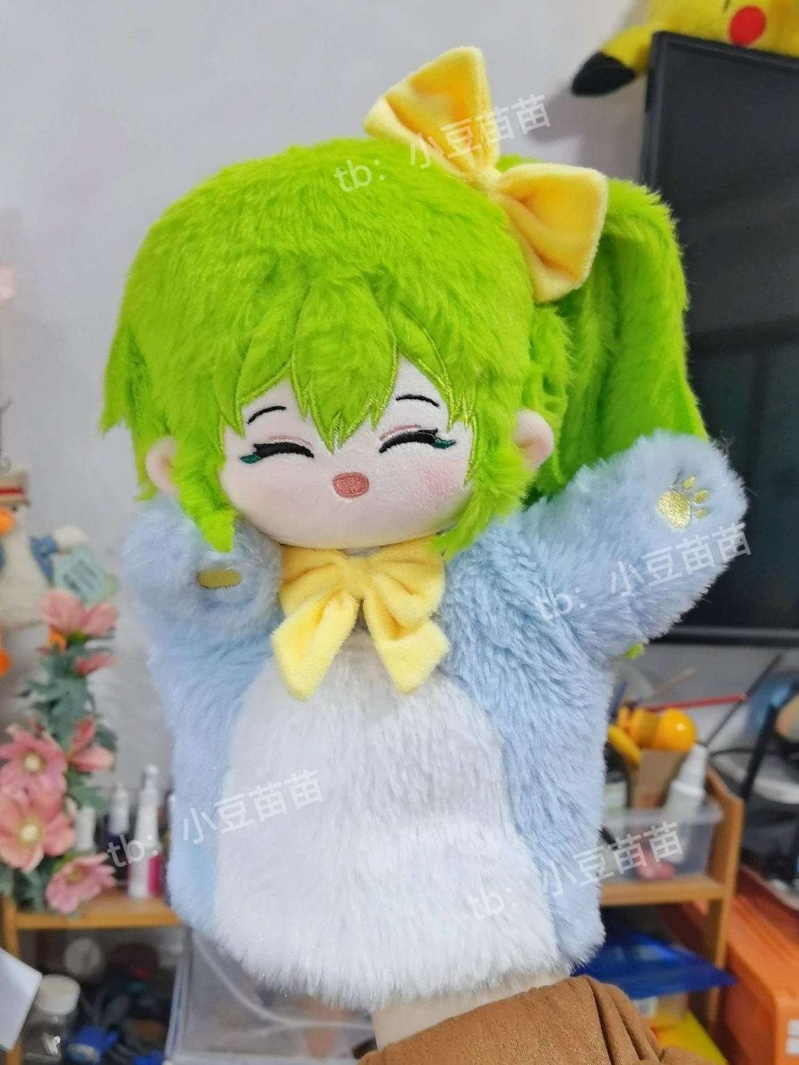 Cartoon 20Cm Anime Touhou Project Great Fairy Daiyousei Cosplay Hand Puppet Kawaii Plush Movable Finger Game Gift