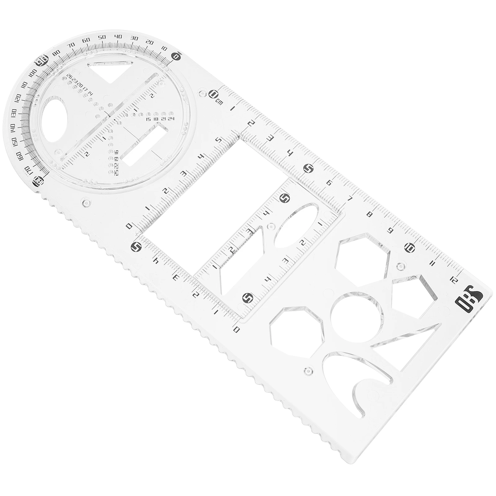 Multifunctional Drawing Ruler for Students Engineering Architecture Plastic Drafting Tool Geometry Measuring Gift Template