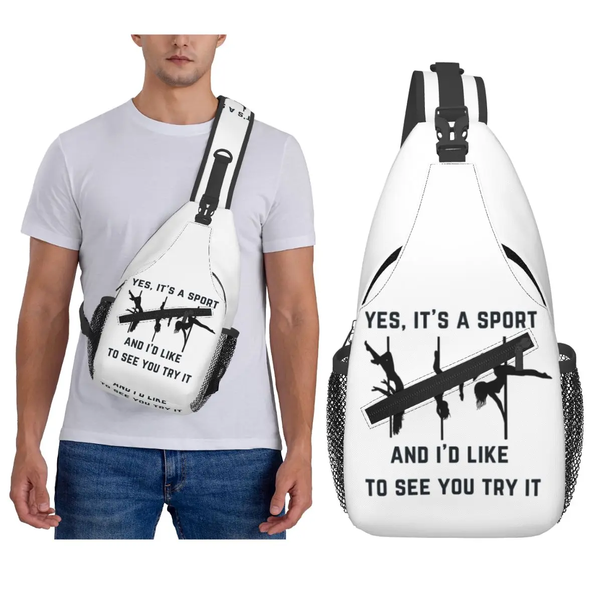 

Yes, It's A Sport - Нагрудная сумка с дизайном для танцев на пилоне, мужской рюкзак через плечо, нагрудная сумка, дорожная походная рюкзак, сумка на плечо
