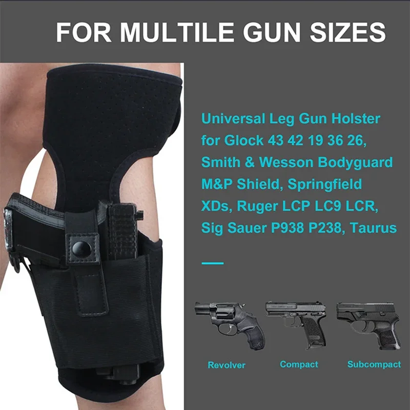 Concealed Carry Ankle Gun Holster for Glock 43, 42, 33, 30, 27, 26 S&W M&P Shield 9mm, Bodyguard .380, Ruger LCP, LC9, Sig Sauer