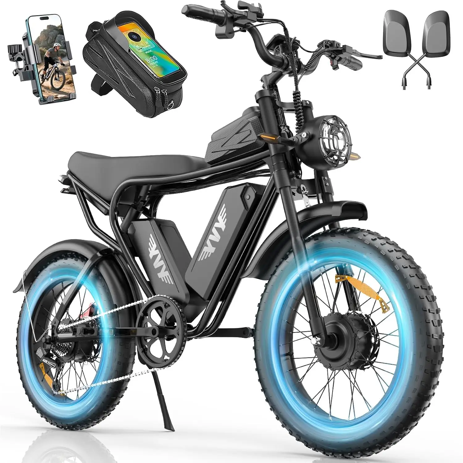 3000W Dual Motor Electric Bike Adults 70+ Miles 40Ah 38MPH 20