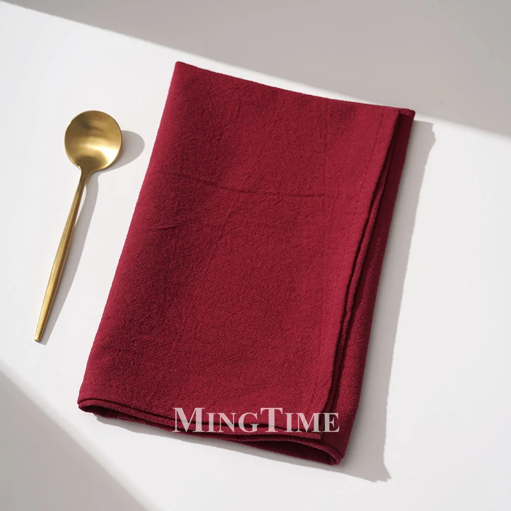 

6pcs Cloth Napkins 40cm x 40cm Plain Washed Cotton Vintage Reusable Table Napkin for Gatherings Wedding Baby Shower Dinner Party