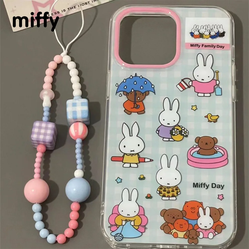 Kawaii Miffy Boris Iphone Case 6/7/8/XS/XR/11/12/13/14/15 Anti-drop Simple All-wrap Soft Case Christmas Toy Gift