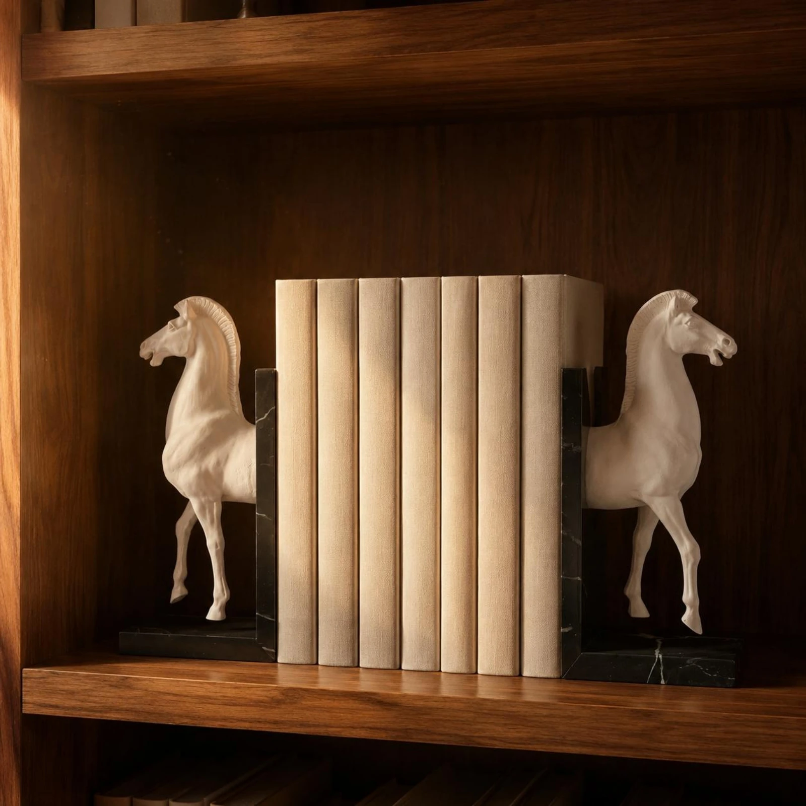 Horse Head Bookend Creative Design Horse Head Bookends Creature Bookend Rustic Display Accent Long-Lasting for Bookshelf