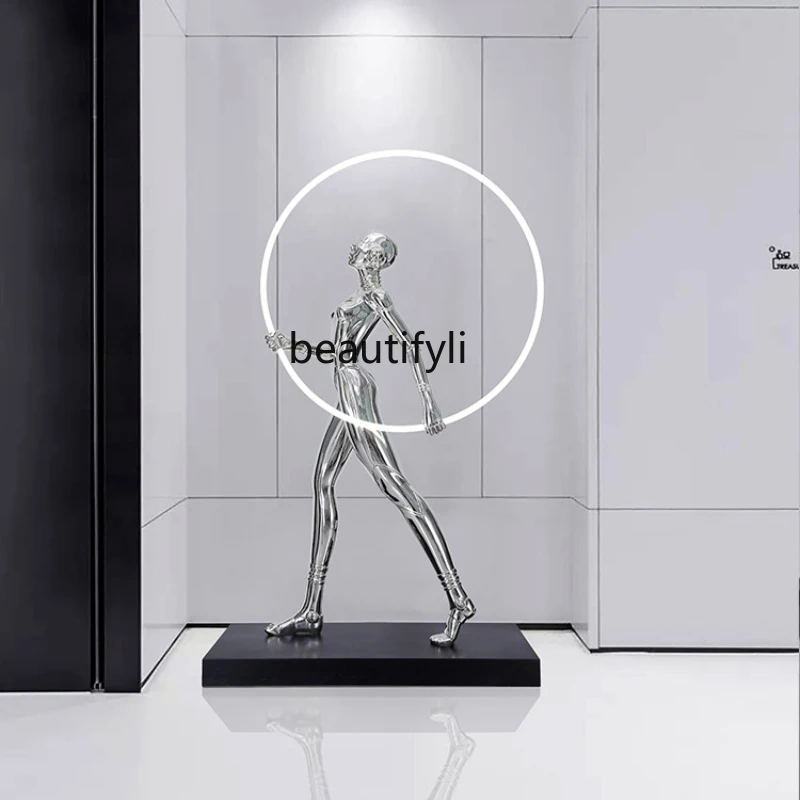 

Sales Department FRP Abstract Figure Sculpture Luminous Floor Big Decorations Artwork Soft Decoration