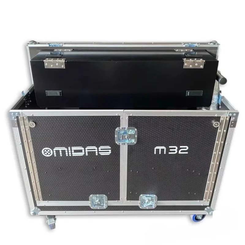Hydraulic Flip Case for Midas M32 Live Mixer Console Durable Doghouse and Wheels OEM Supported-Midas Flight Case