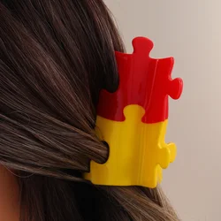 1 Piece personalized acetic funny Puzzle hair claw clip Women's hair clip