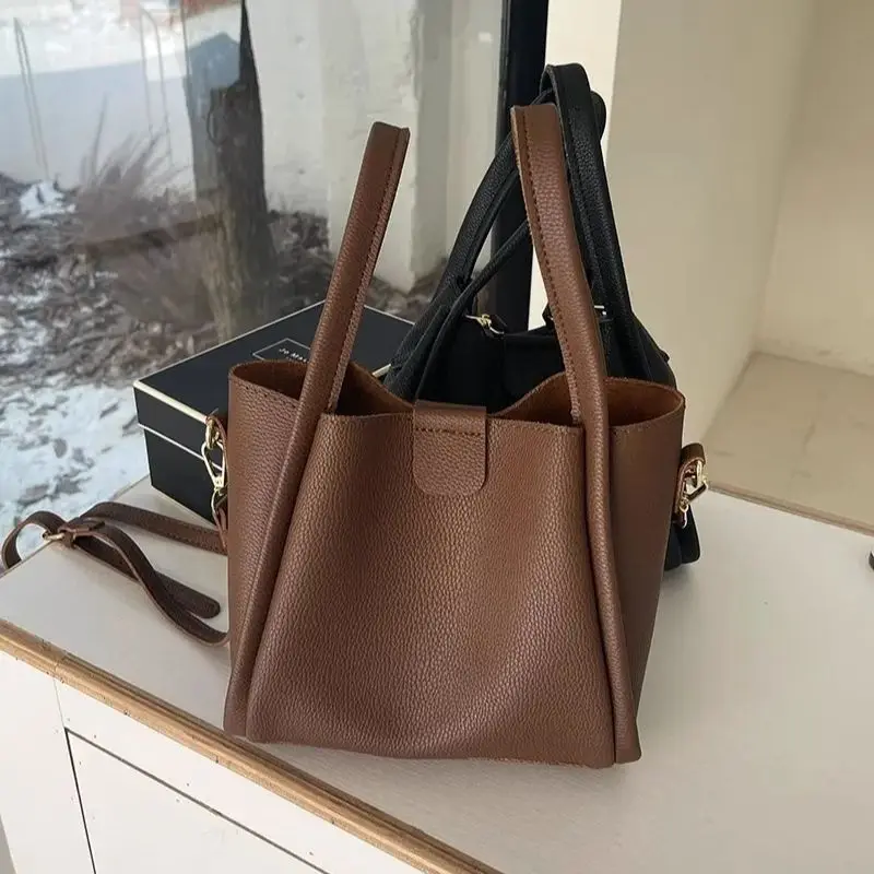 Retro Vintage Umhängetaschen Tasche für Frauen weiches Pu Leder neue Umhängetasche soild Mode Handtasche