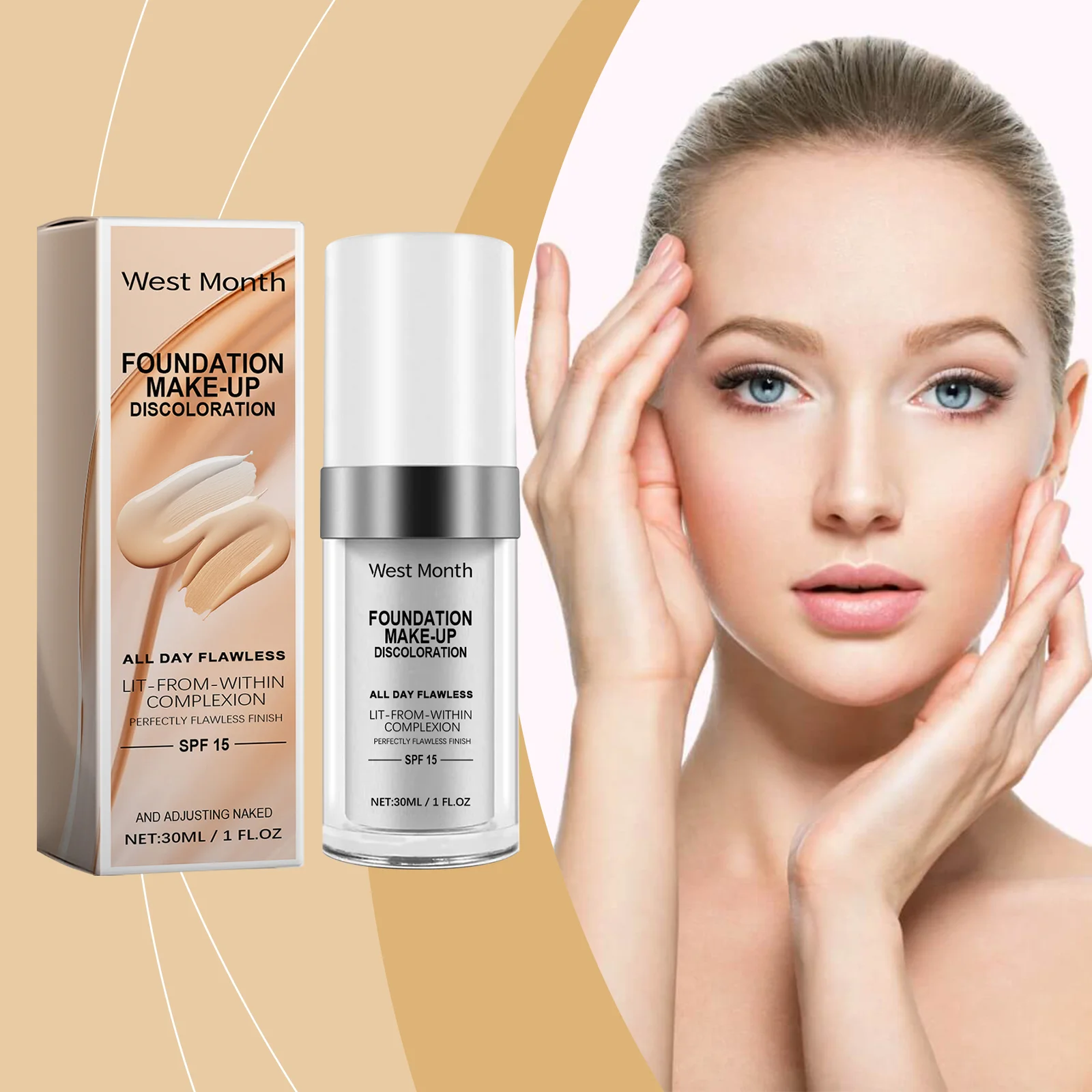 Colour Changing Liquid Foundation Natural Concealer Brighten Skin Tone Hydrating Makeup Base Liquid Foundation Cream Cosmetics