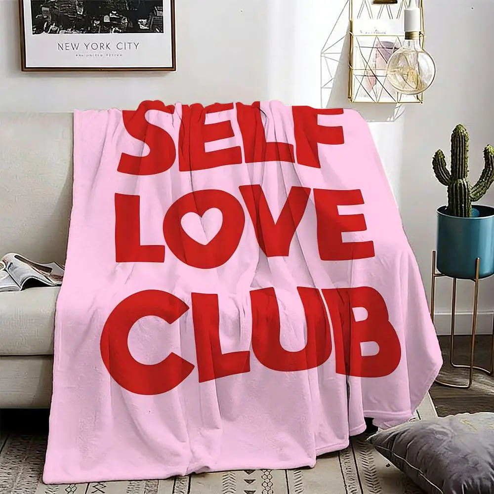 

Love yourself love life Throw Lightweight 240g Flannel Blanket Soft Skin-friendly for Summer Cooling