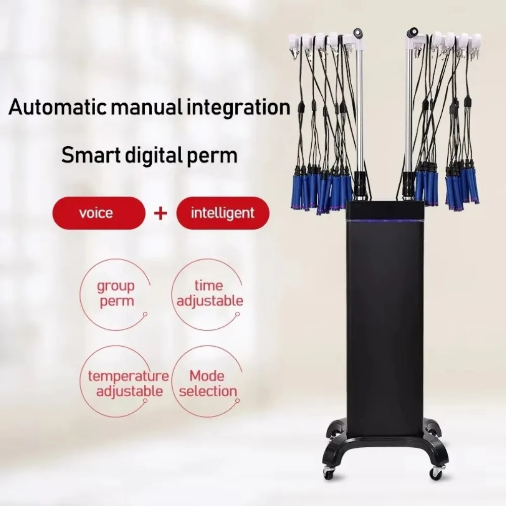 Professional Electric Hair Salon 24V/220V/110V 40 Slings LCD Microcomputer Control Screen 700W 60MHz Hair Perming Machine