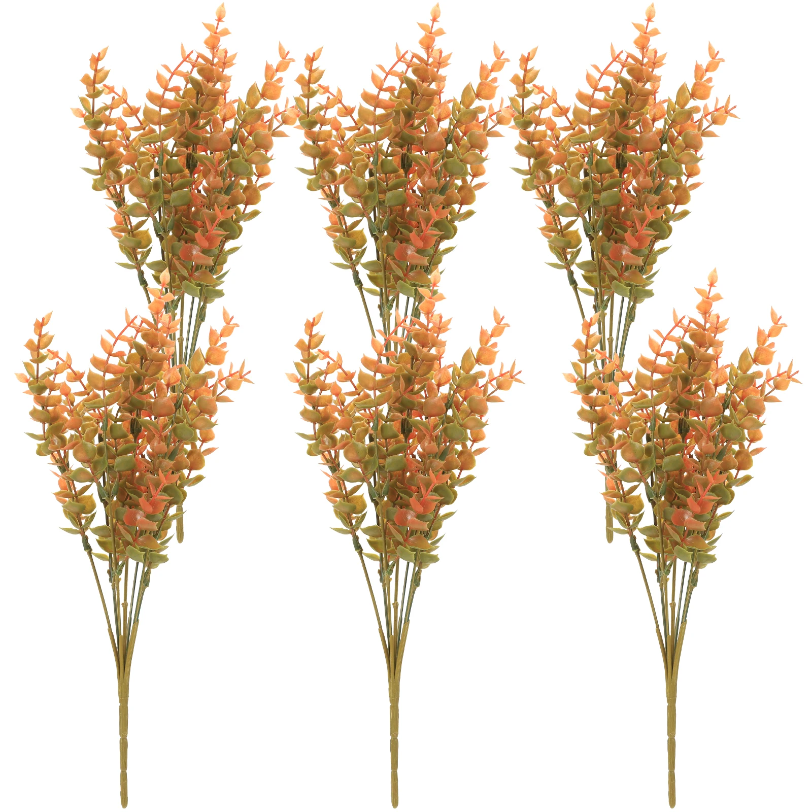 

6 Pcs Wedding Decor Simulated Eucalyptus Leaves Realistic Greenery Stems Fake Household Leaf