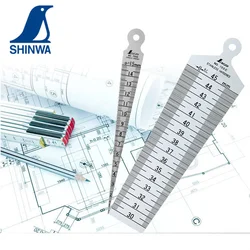 SHINWA Aperture Ruler Wedge Feeler Gauge Gap Gauge Hole Ruler with Metal Case 62600