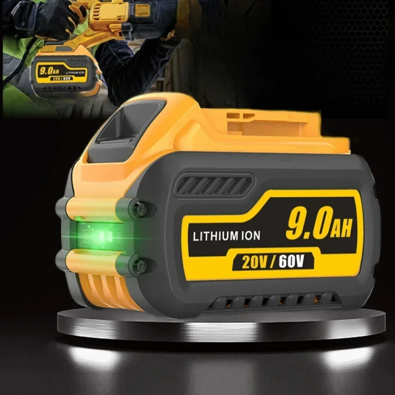 For Dewalt Flexvolt 60V 20V MAX  9.0Ah Replacement Li-ion Battery DCB606 DCB609 DCB205 DCB206 DCB182 Power Tool Battery