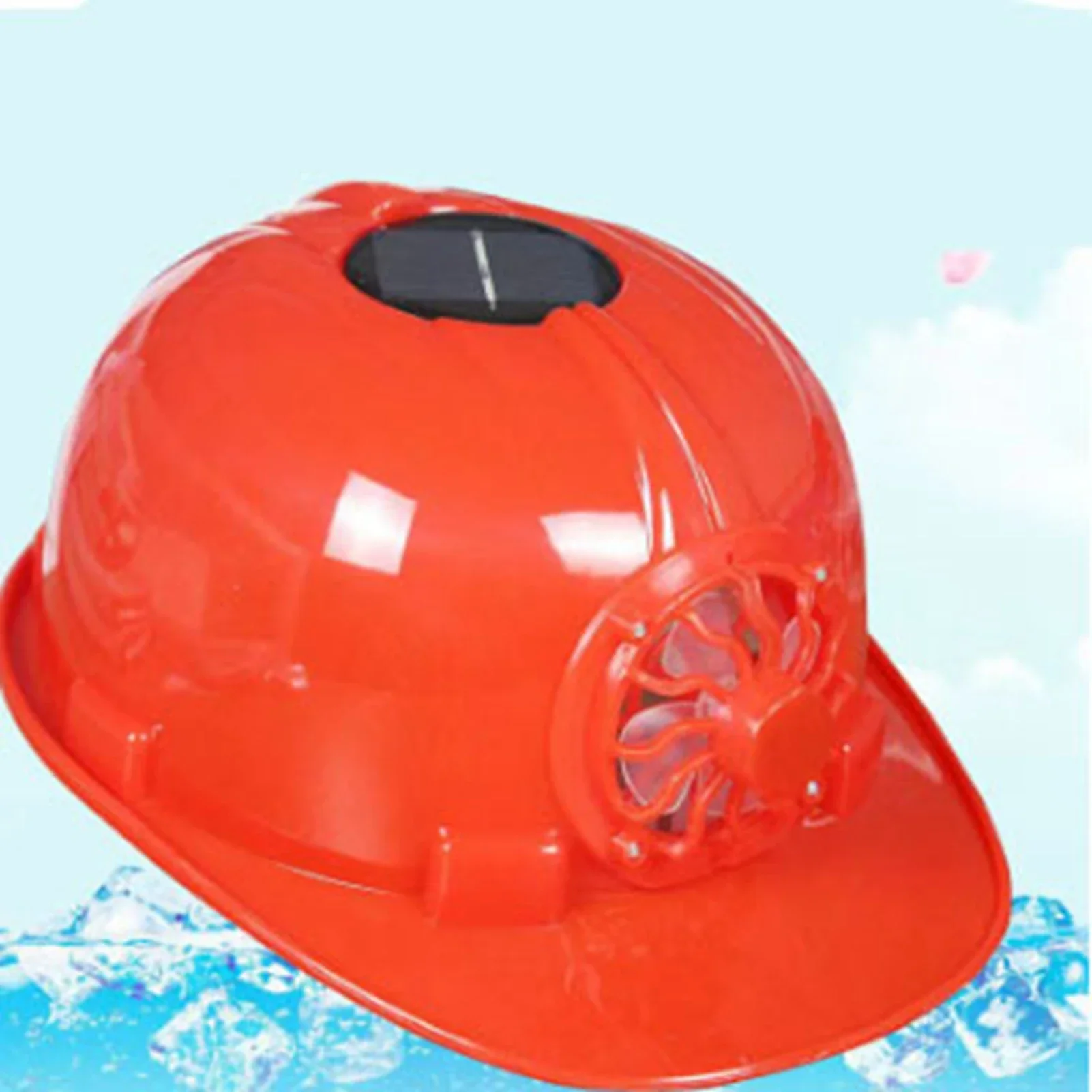 Cooling Fan Safety Helmet Front Cooling Solar Cell Powered Breathable Sun Shading for Construction Site Summer Outdoor