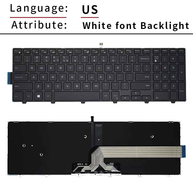 Keyboard AS UNTUK Dell Inspiron 15 5000 5758 5543 5548 5542 5552 5759 5551 5755 5555 5558 5557 5559 5577 5576 5748 5749 5545 5547