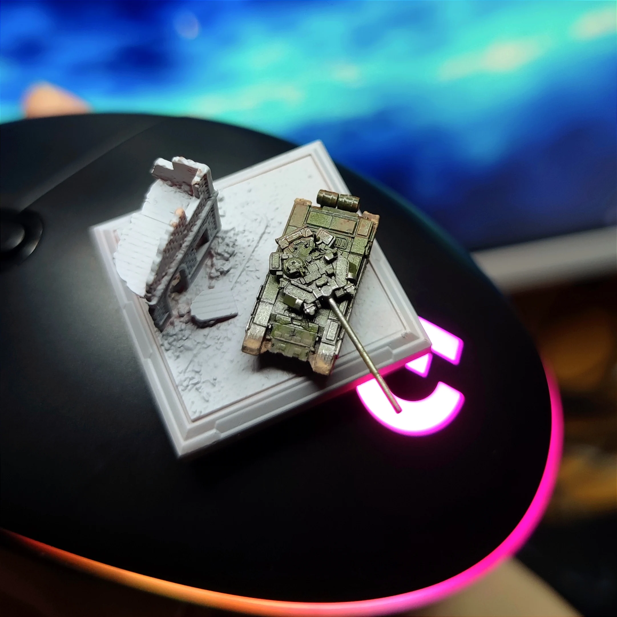 Diorama 1/350/144 Miniaturowy model zniszczonego budynku z czasów wojny Ruiny miejskie Antyczny zestaw do kolorowania Scena Piasek Akcesoria stołowe