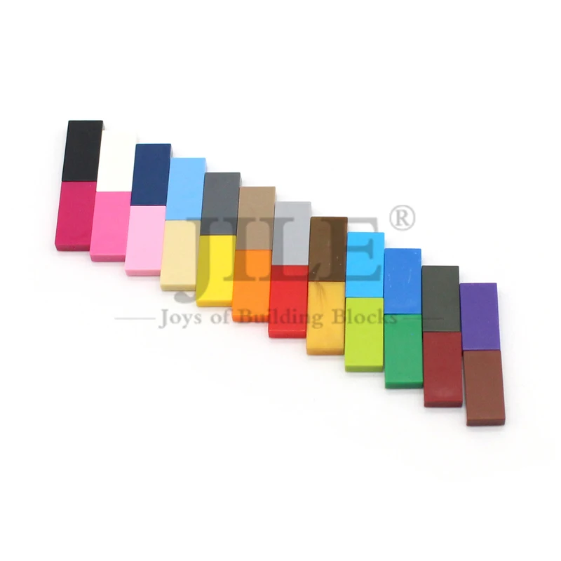 200pcs MOC 3069 Tile1x2 Bricks Assembled Parts Classic Building Blocks Kids Gifts Educational Bulk Accessory Construction Toys