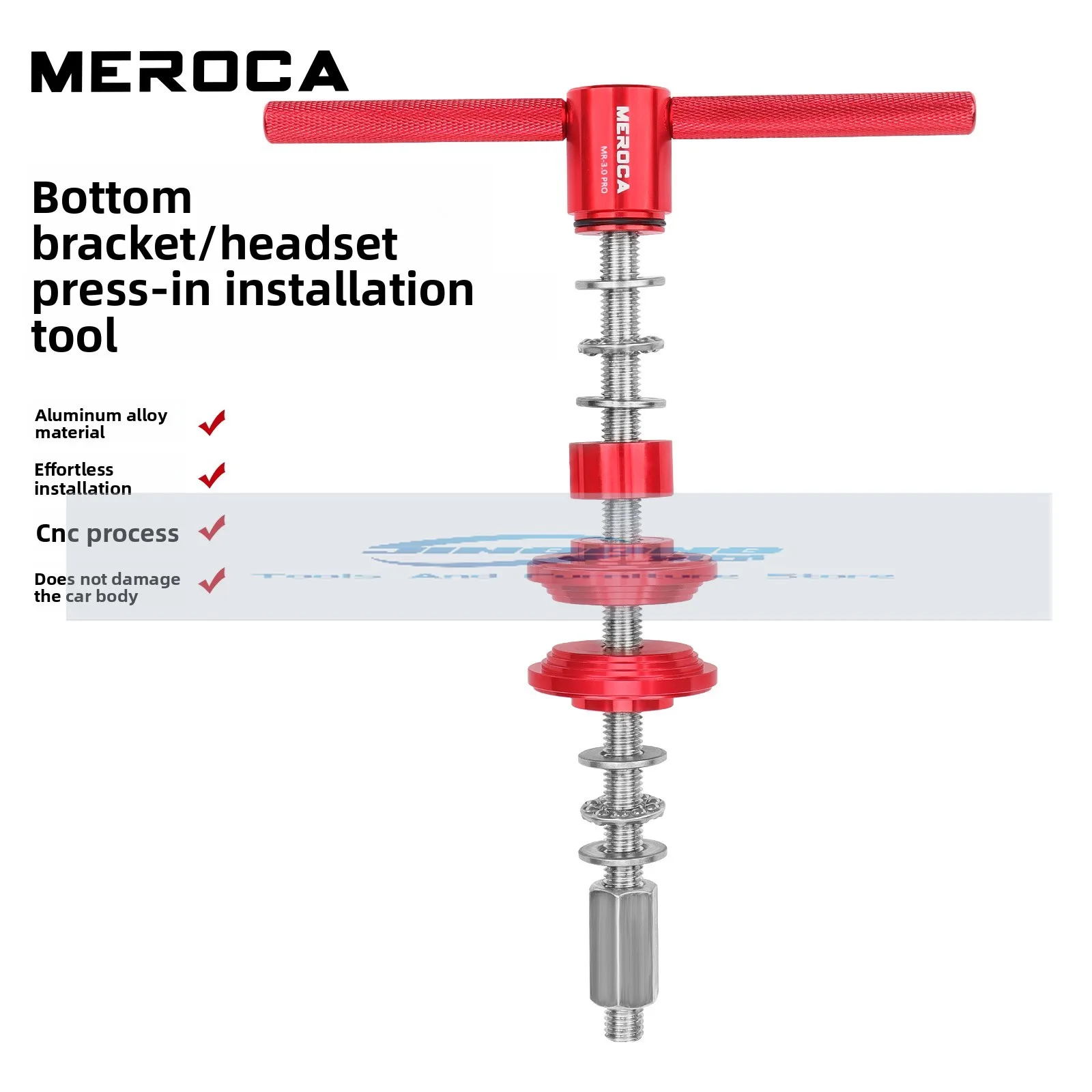 

MEROCA Bowl Set Installation Tool Mountain Bike Perrin Mid Axle BB Press-in Tool Front Forklift Head Bowl Installation