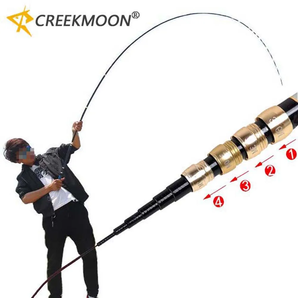 Adjustable Positioning Length Fishing Rod 3.6M-7.2M Telescopic Ultra-Short Carbon Fishing Spinning Ultra Light Hard Stream Pole