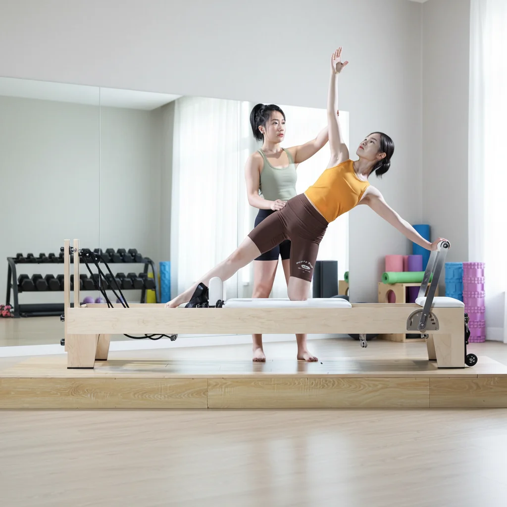 

CE Approved Maple Wood Pilates Reformer, High Quality Wooden Pilates Equipment with Good Pilates Springs for Studio Use