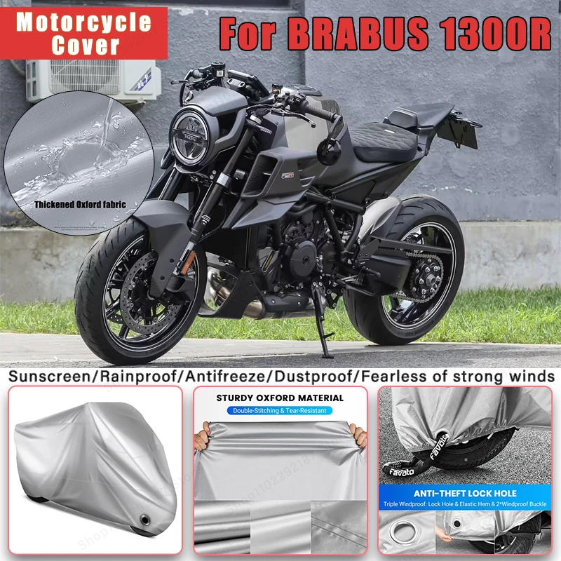 

For BRABUS 1300R No Ear Motorcycle Cover - Outdoor Full Body Protection, Waterproof Dustproof Heat-Resistant Moto Accessories