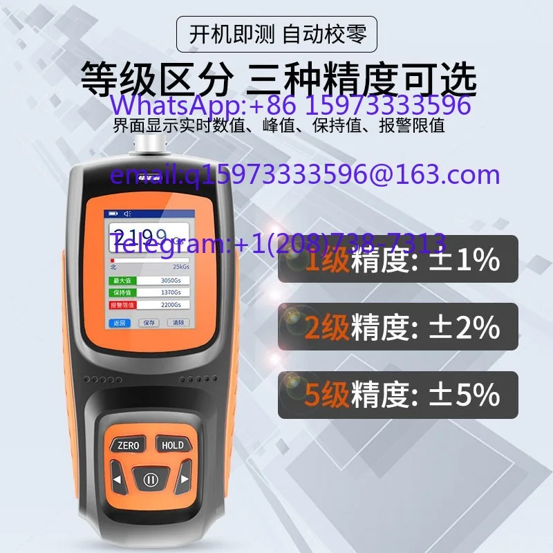High Precision Gauss Meter Magnetic Field Strength Testing Instrument Digital Magnetometer with DC AC Measurement