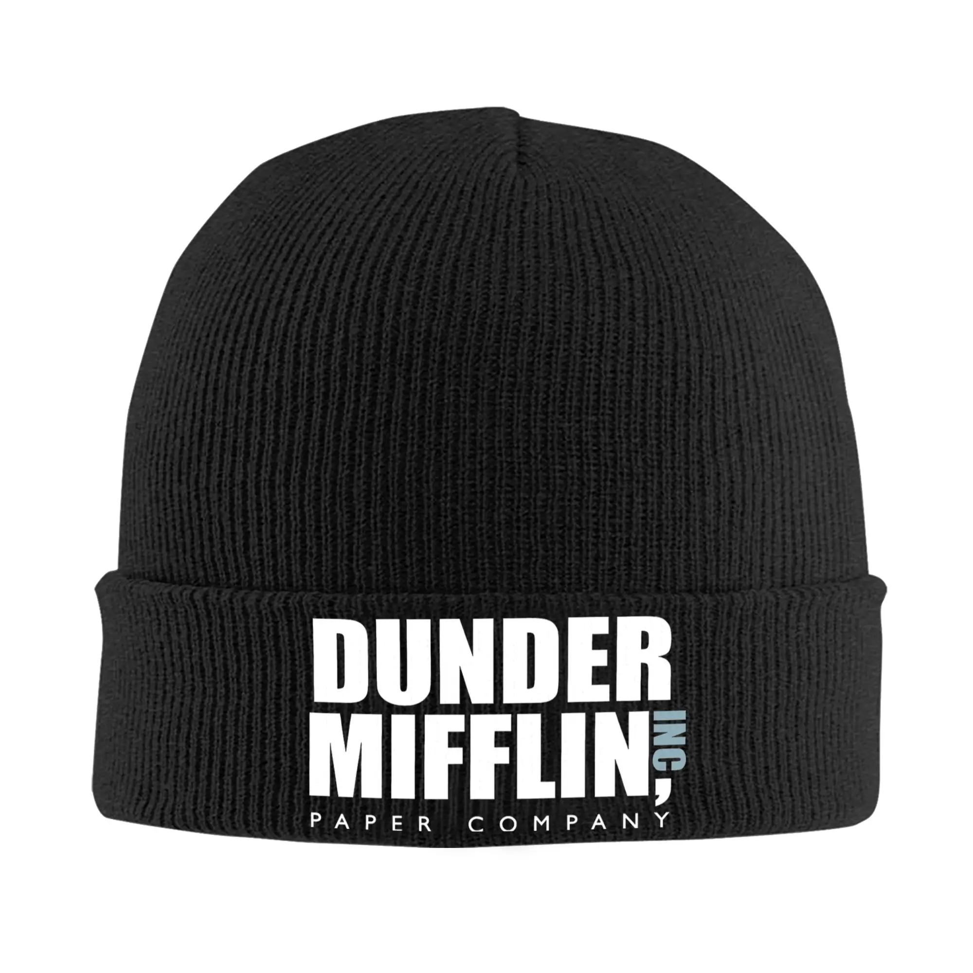 Dunder Mifflin Logo Knitting Hat  Beanie Hats Outdoor Thermal Elastic Adult Unisex Bonnet Hats Autumn Winter Design Street Caps