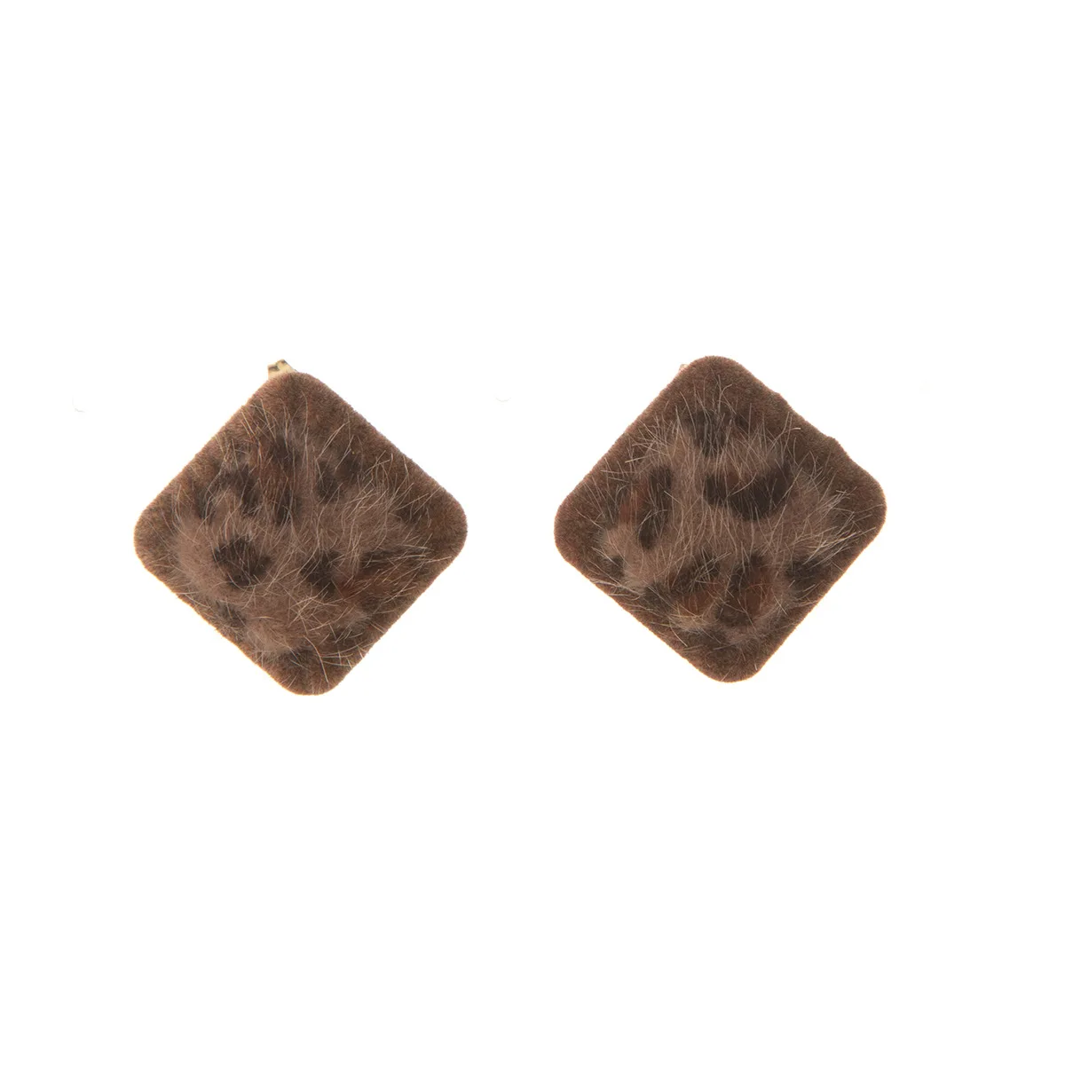 Leopard Print Square Earrings Women Piercing Vintage Plush Temperament Earrings Jewelry Gifts For Friends