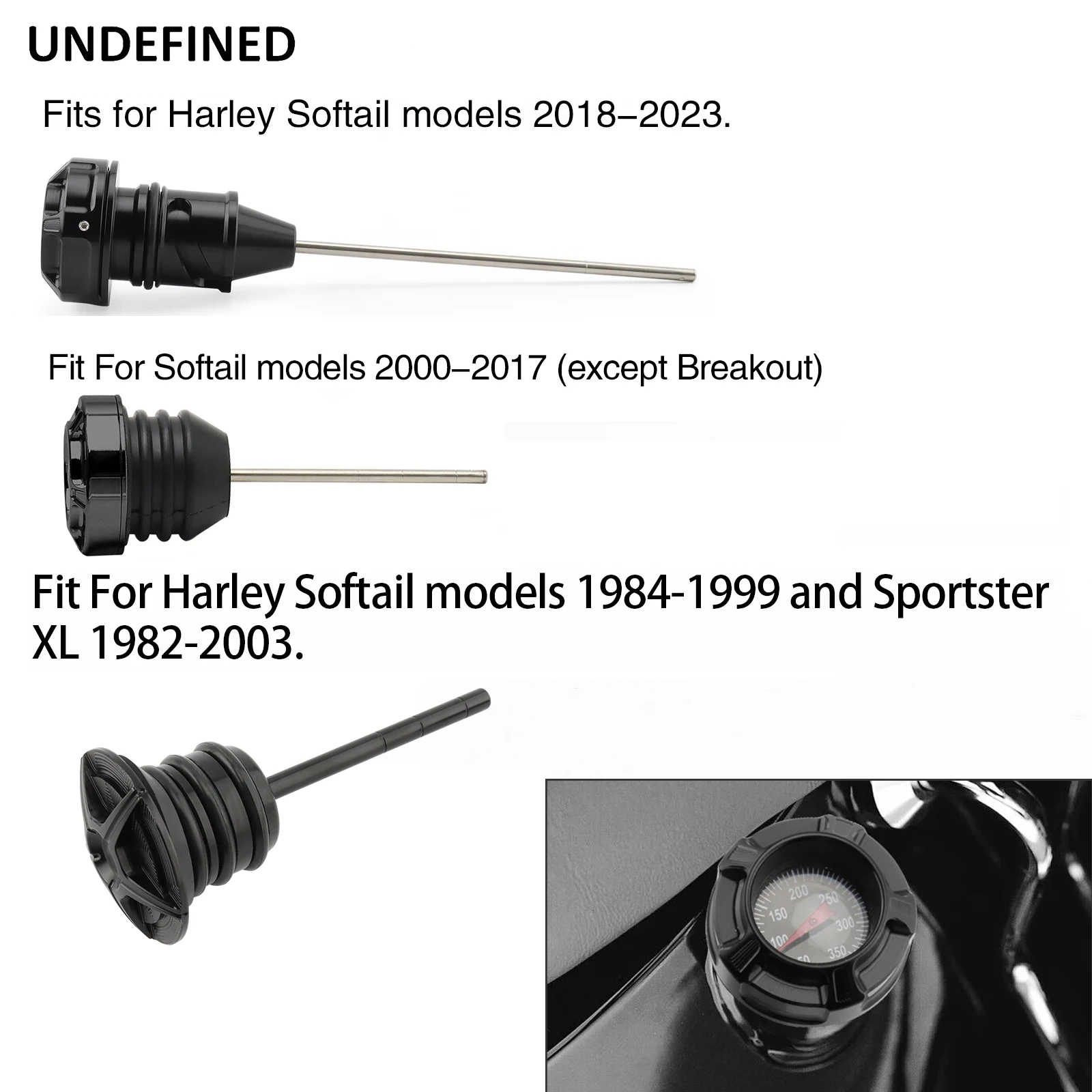 Varilla de nivel de temperatura de aceite para motocicleta Harley Softail 1984-2024, medidor de temperatura de tapón de aceite para Fat Boy Street Bob FXBB Low Rider