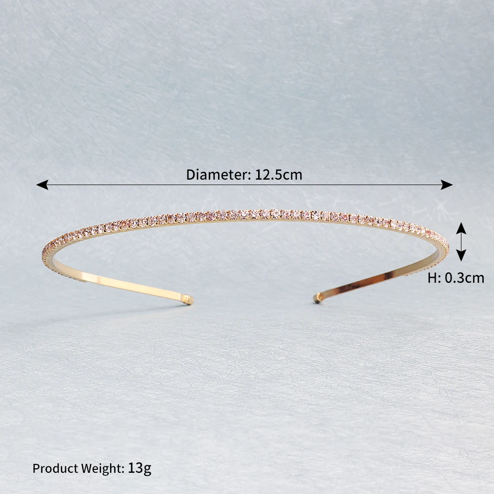 Einfache Kristall Damen Haarbänder Mode Legierung Mori Prinzessin Stirnband Kopfschmuck Party Urlaub Schmuck Haarschmuck Tiara – Detail 8