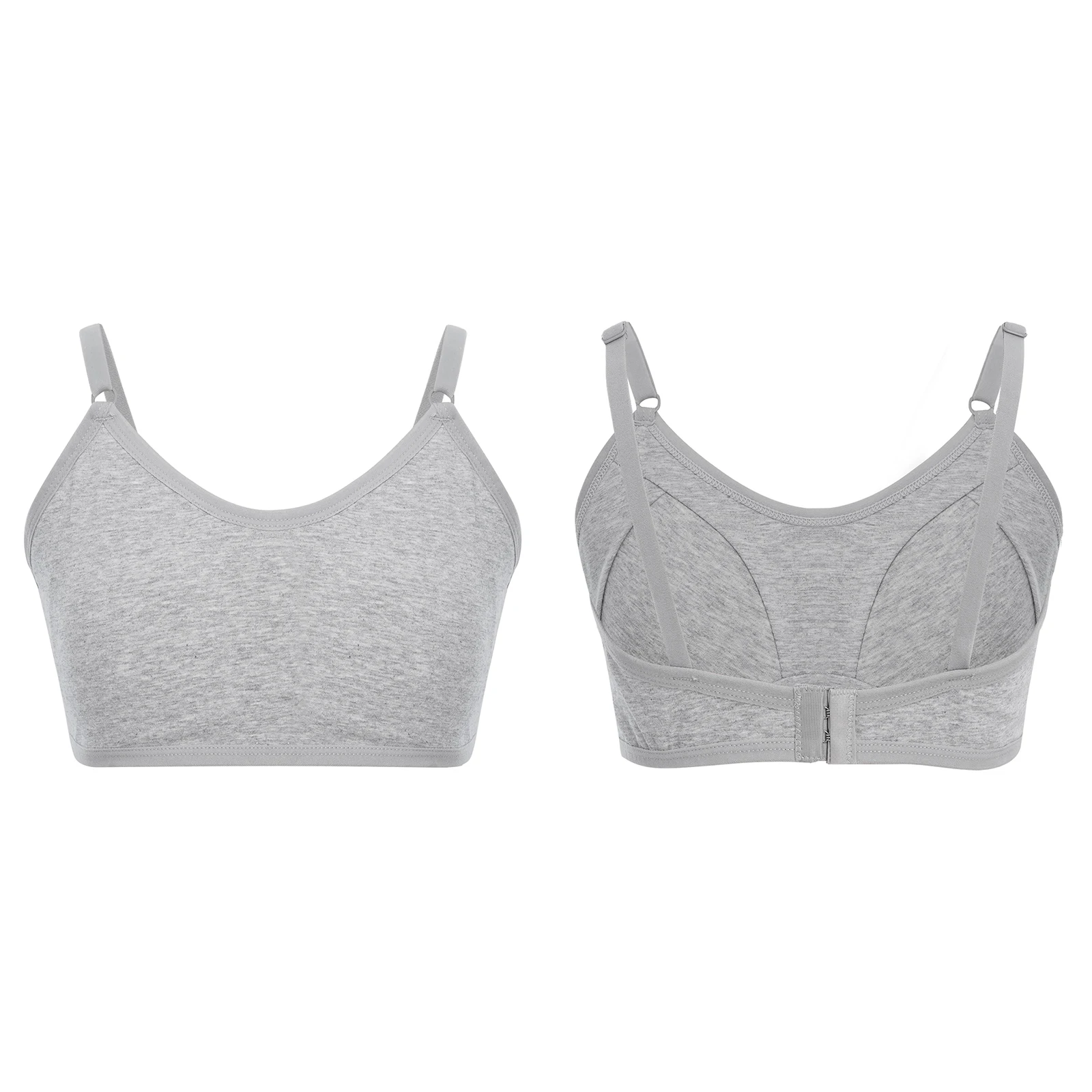 Kids Girls Padded Training Bra Teens Puberty Adjustable Straps Camisole Camis Underwear for Teenage Dance Sports Running