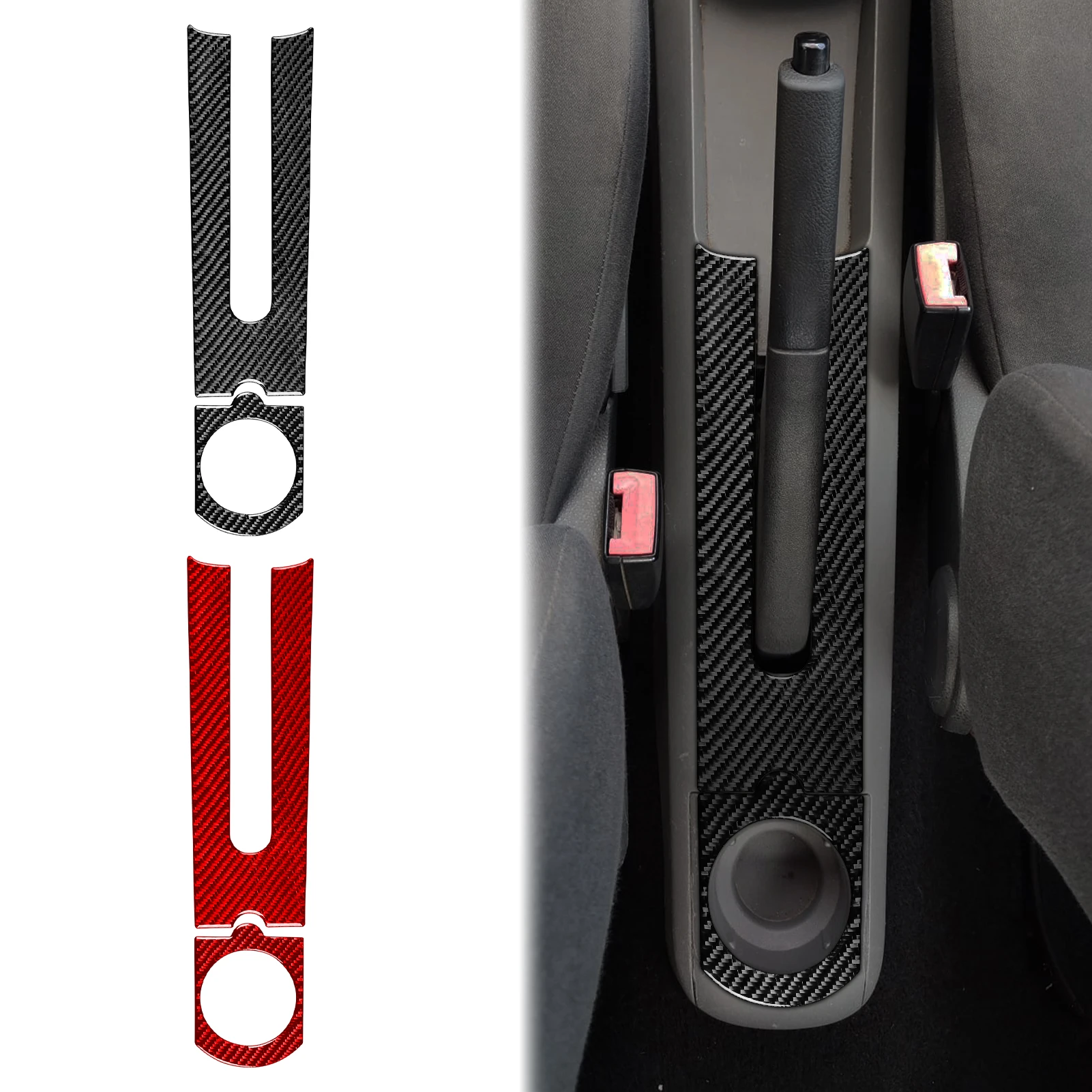 For Seat Cordoba 2003 2004 2005 2006 2007 2008 2009 2010 Ibiza 2003-2008 Soft Real Carbon Fiber Handbrake Panel Kit 2-Piece Set