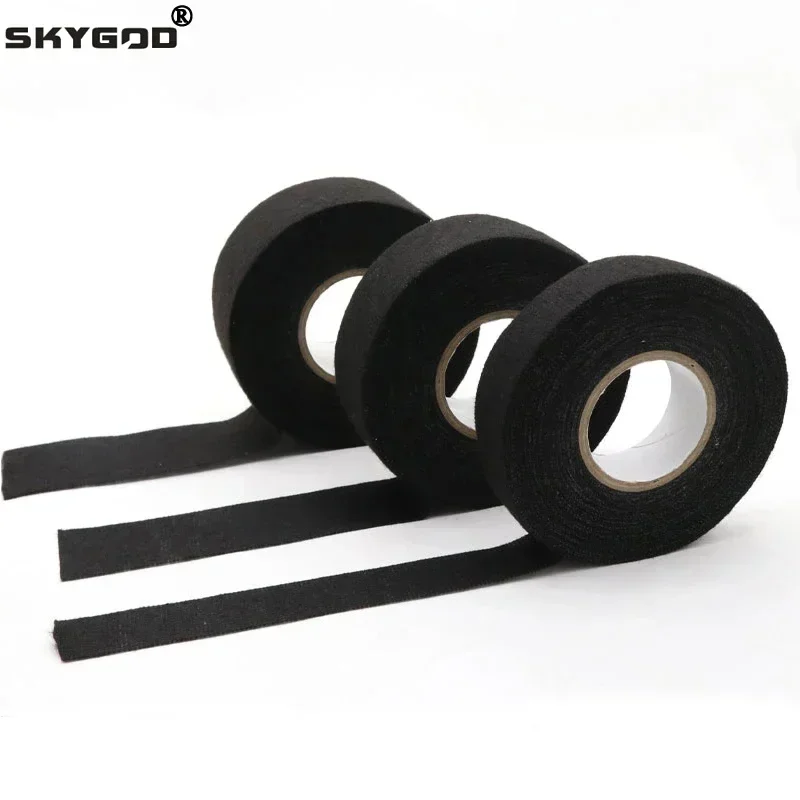 

15M Heat-resistant Tape Width 9/15/20/2530/35/40/45/50 mm Adhesive Cloth Tape For Car Cable Harness Wiring Loom Protection