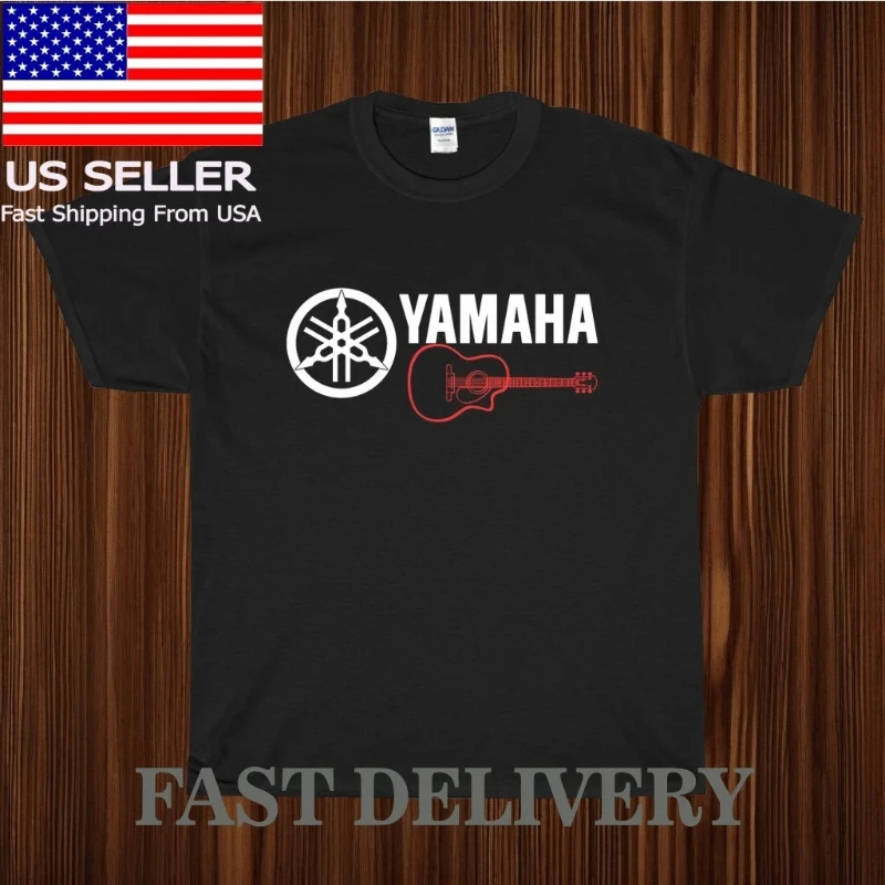 

НОВАЯ рубашка YAMAHA ELECTRIC GUITAR LOGO ФУТБОЛКА СМЕШНАЯ АМЕРИКАНСКАЯ США Мужская мода Уличный хип-хоп Рок с короткими рукавами