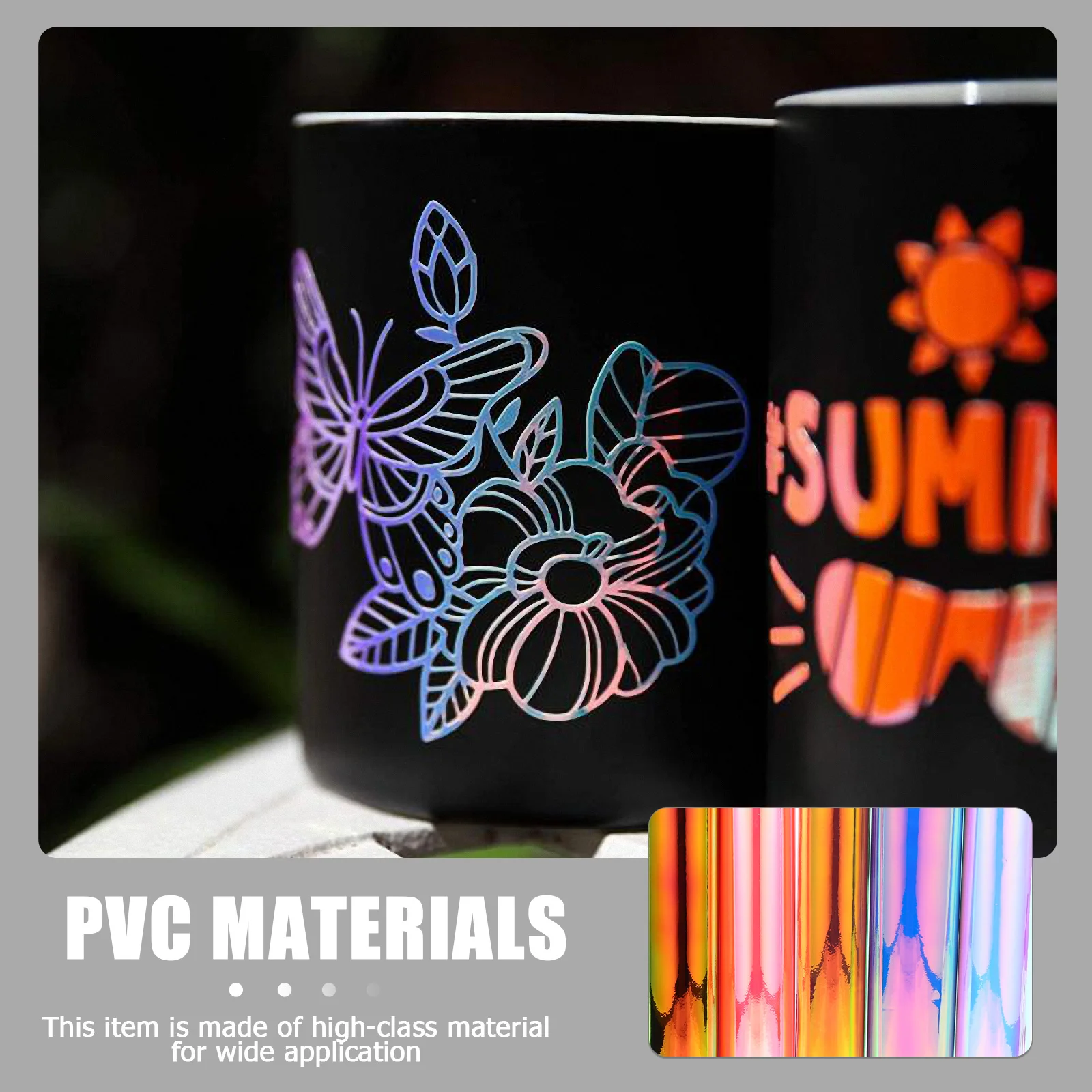 

5Pcs Self-Adhesive Rainbow Vinyl Transfer Films 30x25cm High-Class PVC DIY Lettering Film for Clothing Hot Map T-Shirt